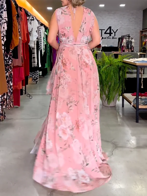 Maxi abiti eleganti con schienale a V