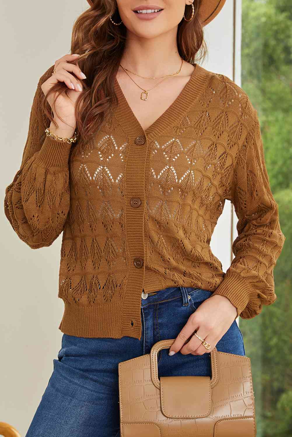 Noemi - Giacca in maglia con scollo a V, chic e disinvolta
