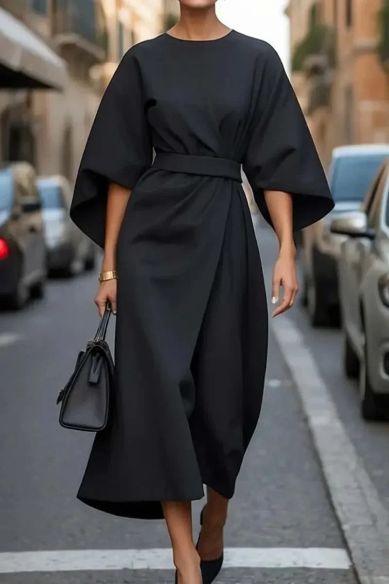 Tianna - Elegante Vestito con Cintura Sottolineata e Maniche a Palloncino