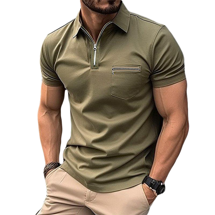 Miguel - Polo Elegante con Zip e Maniche Corte