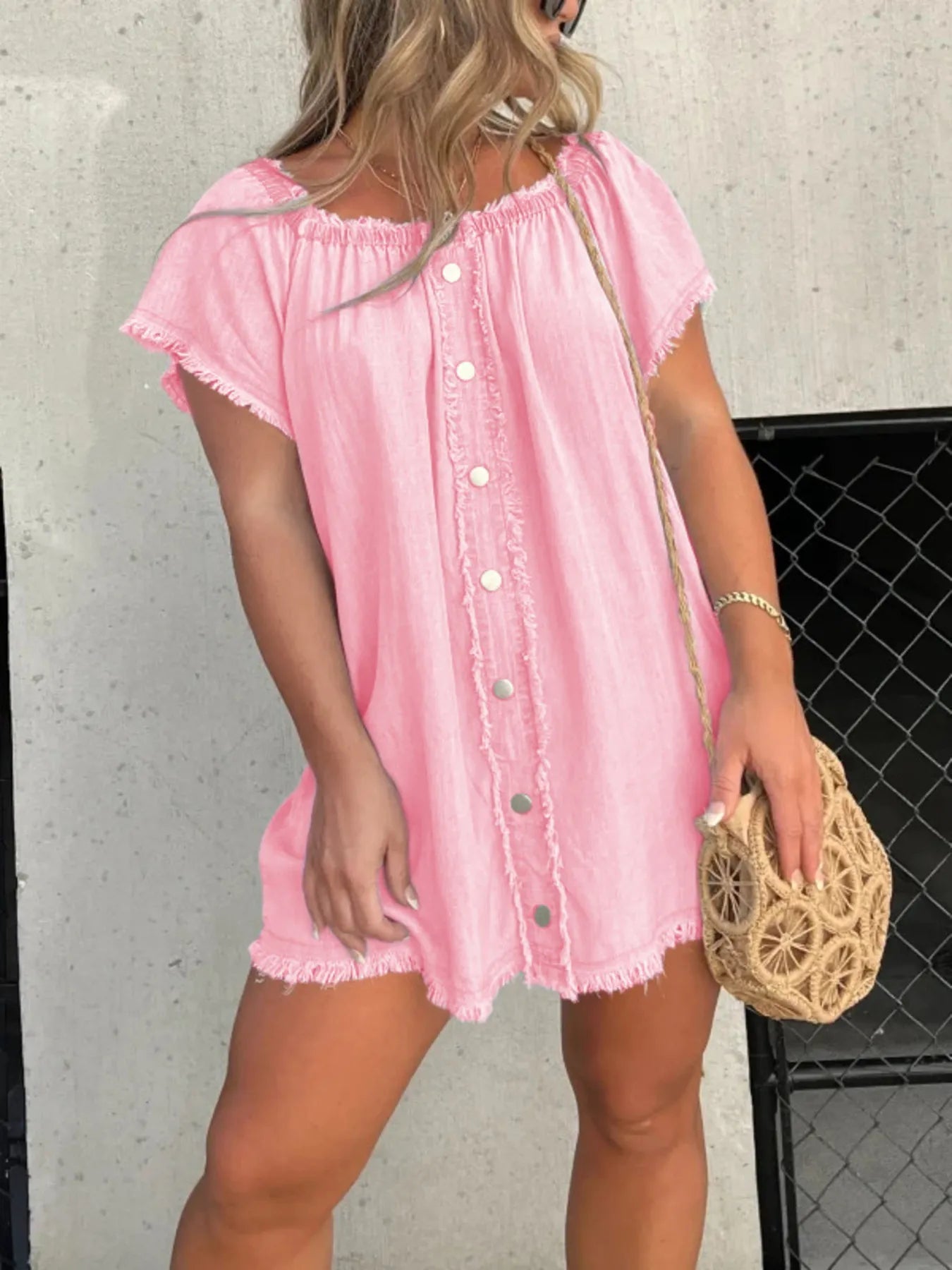 Krissa - Elegante minivestito ampio in denim