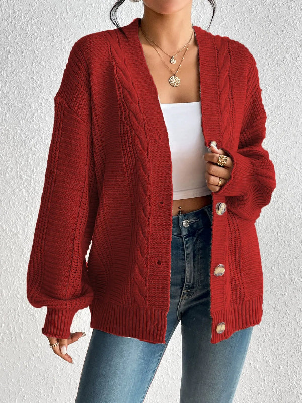 Telma - Cardigan oversize in maglia a trecce