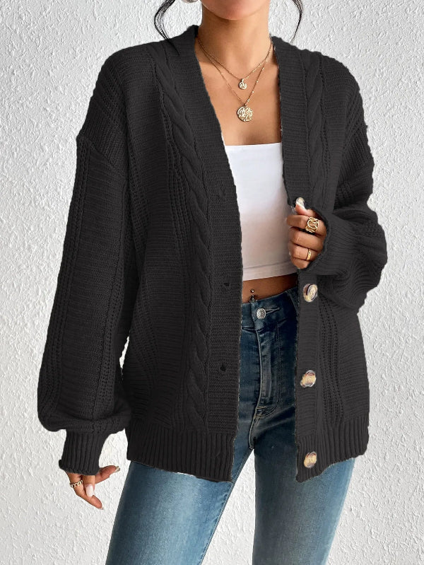 Telma - Cardigan oversize in maglia a trecce
