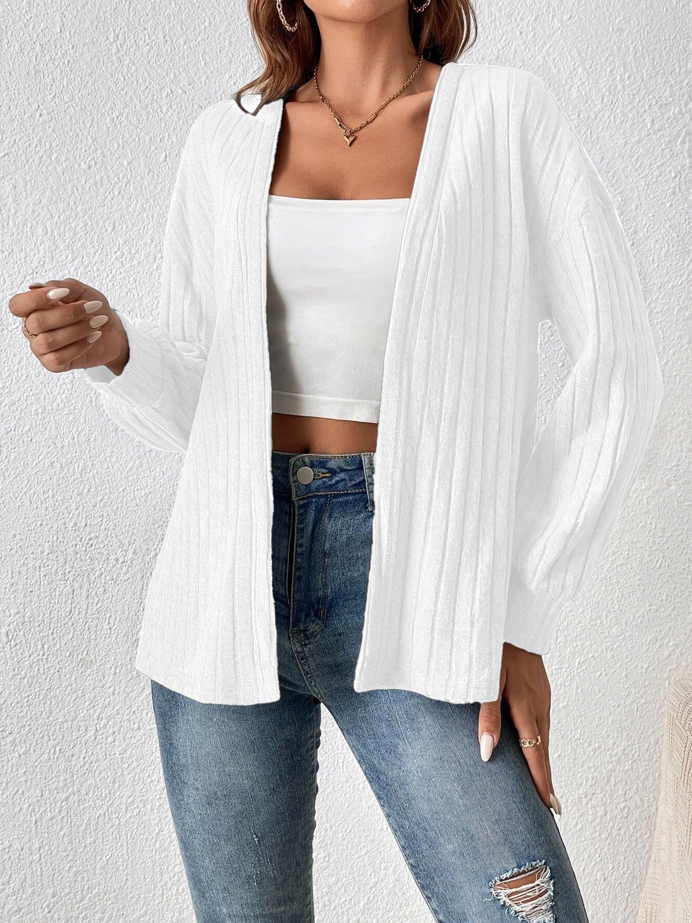 Kaira - Cardigan casual in maglia a coste
