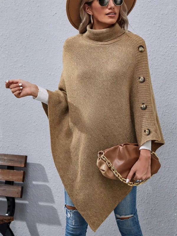 Wilma - Elegante maglione oversize a collo alto con maniche pipistrello