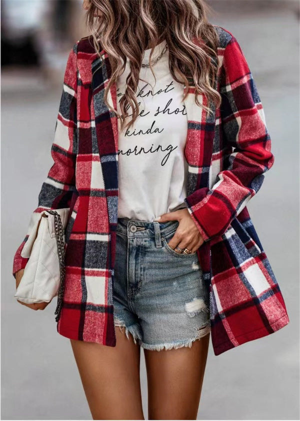 Janina - Cappotto-cardigan a quadri ampio e chic