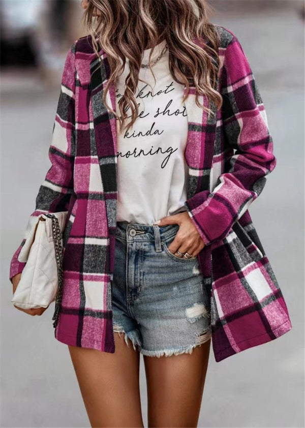 Janina - Cappotto-cardigan a quadri ampio e chic