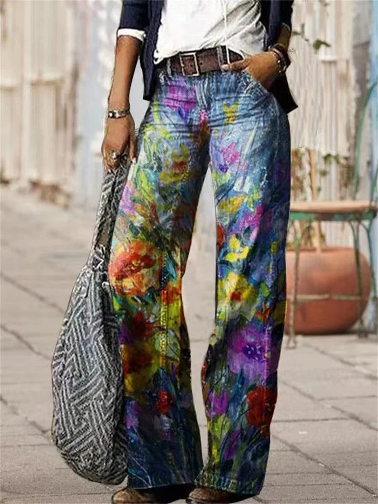 Olivette - Pantaloni in denim di twill di cotone di alta qualità