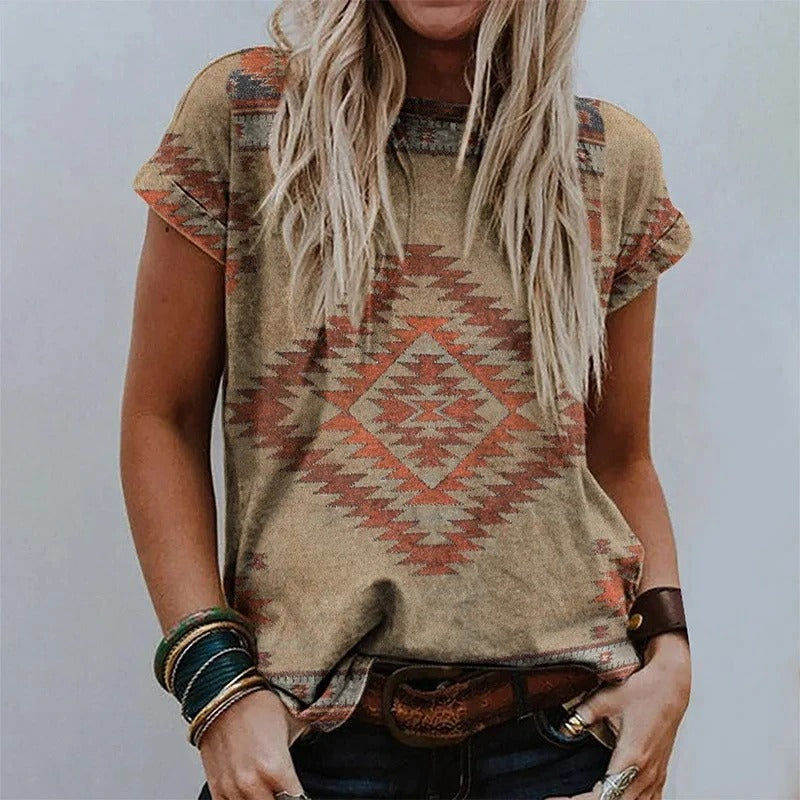 Hattie - Top con stampa vintage