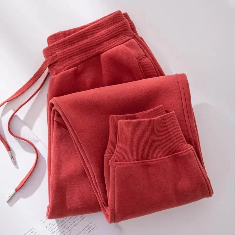 Alice - Pantaloni lunghi da donna con elastico in vita e fodera in pile