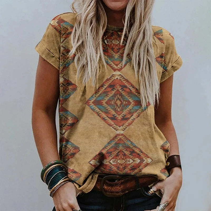 Hattie - Top con stampa vintage