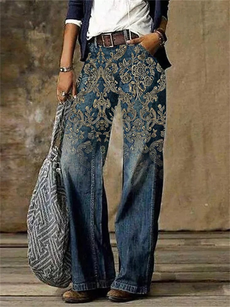 Olivette - Pantaloni in denim di twill di cotone di alta qualità