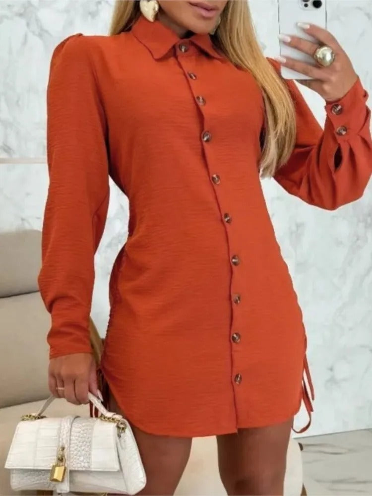 Lottie - Abito-camicia a maniche lunghe con colletto rovesciato e abbottonatura