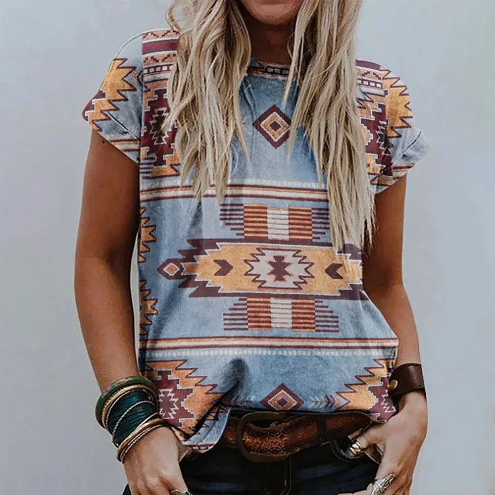 Hattie - Top con stampa vintage