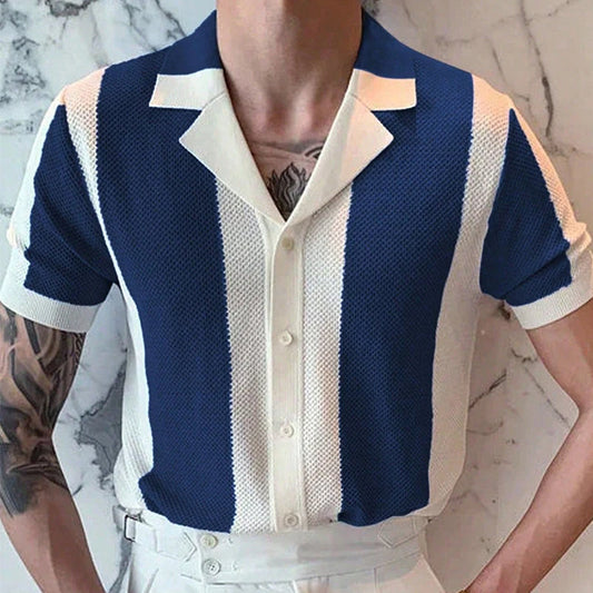 Jared - Polo a righe in maglia con bottoni