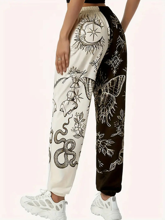 Agnes - Pantaloni sportivi casual con stampa divertente bicolore