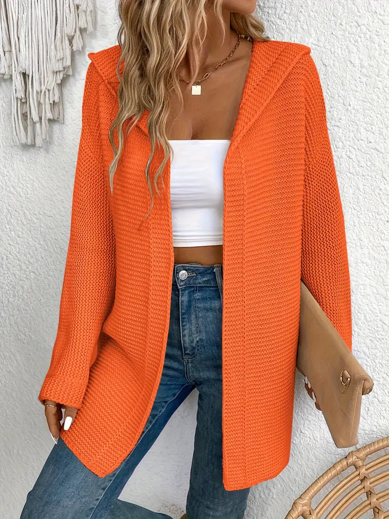 Aura - Cardigan con cappuccio aperto