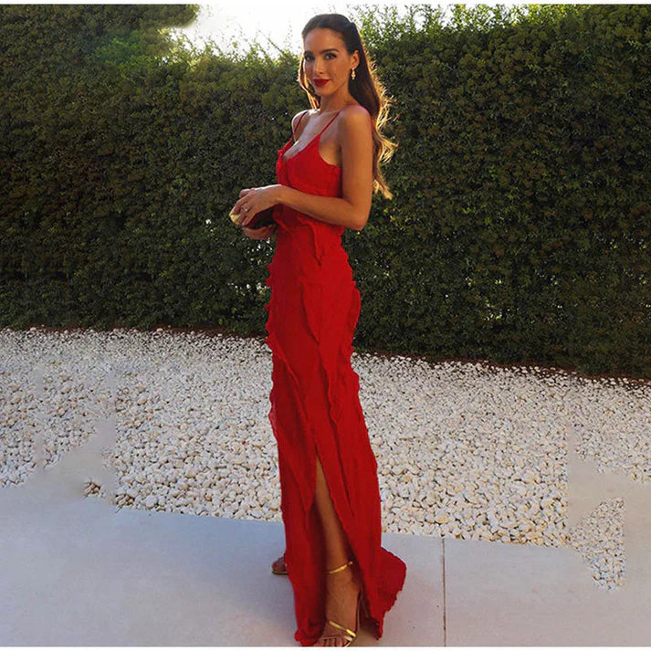 Sofía - Elegante abito lungo con volant