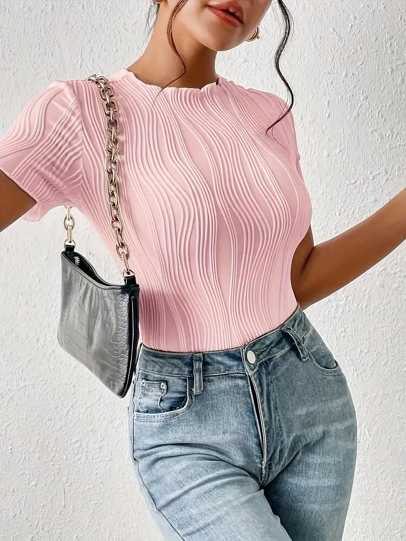 Ruth - Elegante body con maniche corte e scollo rotondo