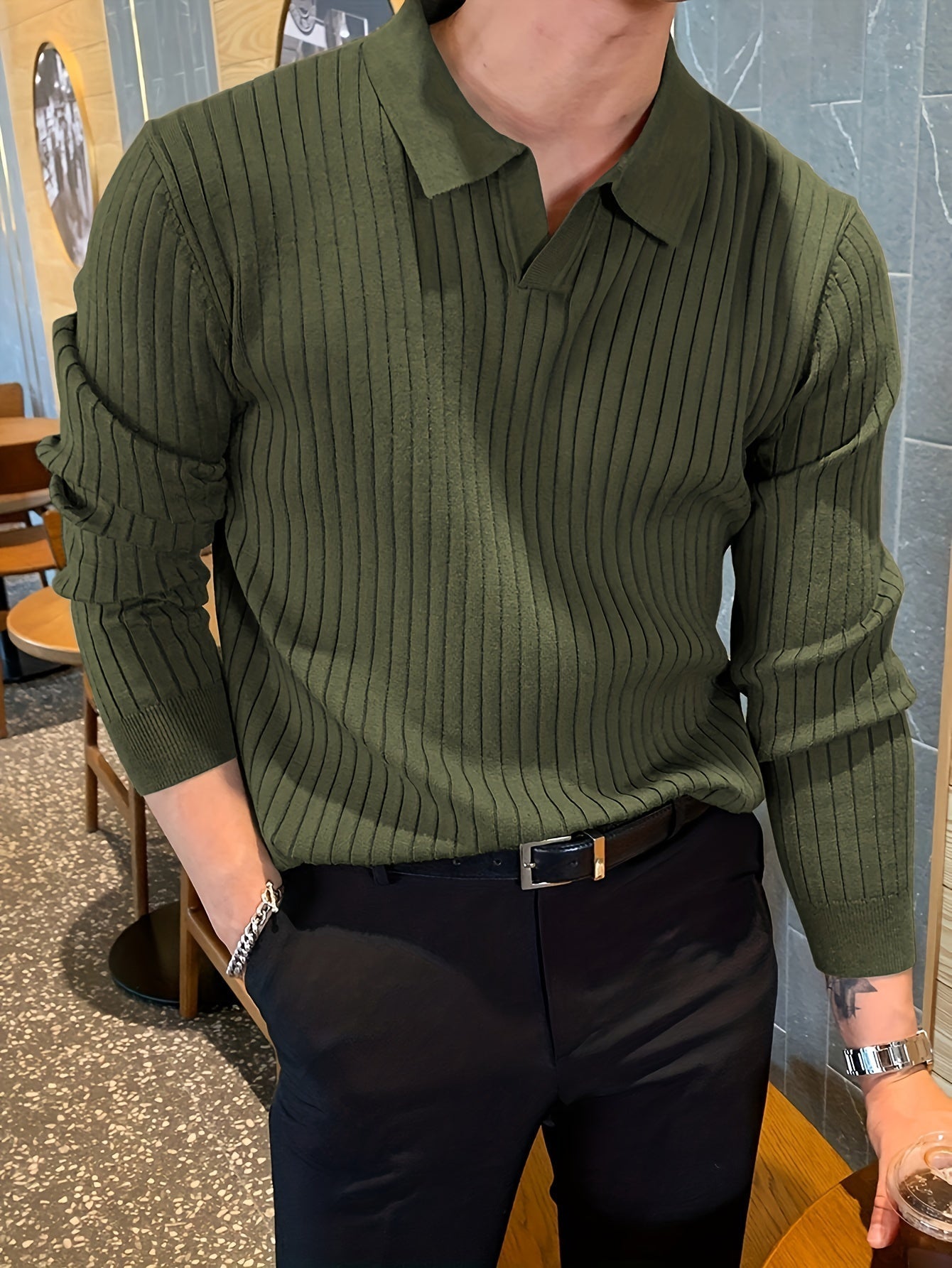 Emil - Elegante polo in maglia a maniche lunghe