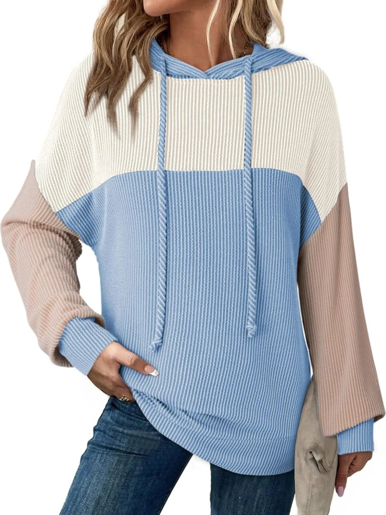 Nymera - Giacca con cappuccio e coulisse regolabile a blocchi di colore