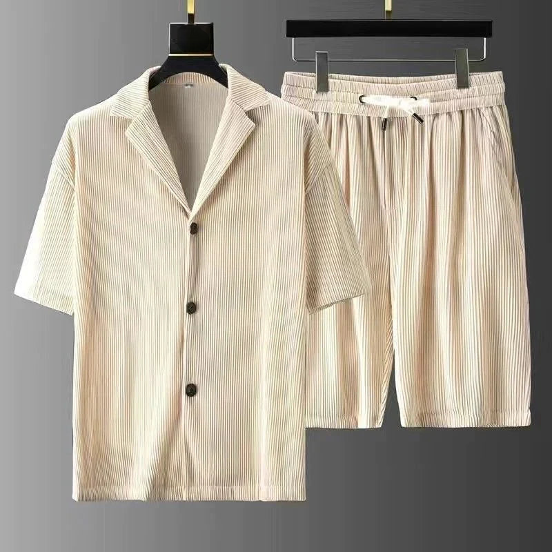 Jerrick - Elegante completo con polo ampio a maniche corte e pantaloncini