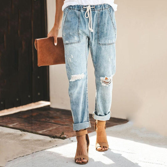 Doreen - Pantaloni jogger in denim casual