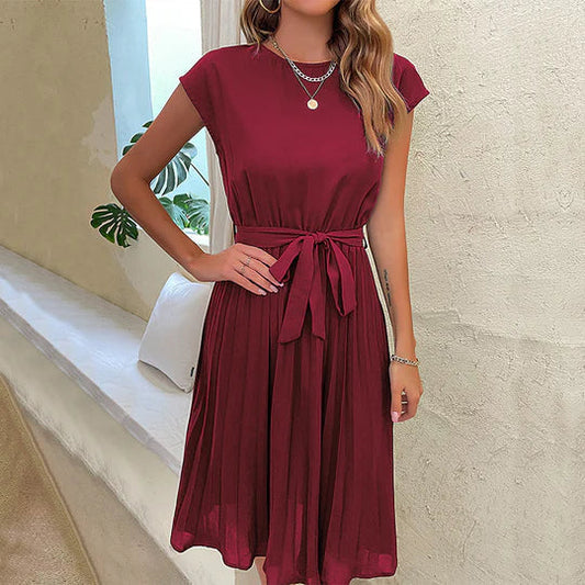 Brielle - Elegante abito midi plissettato a linea A