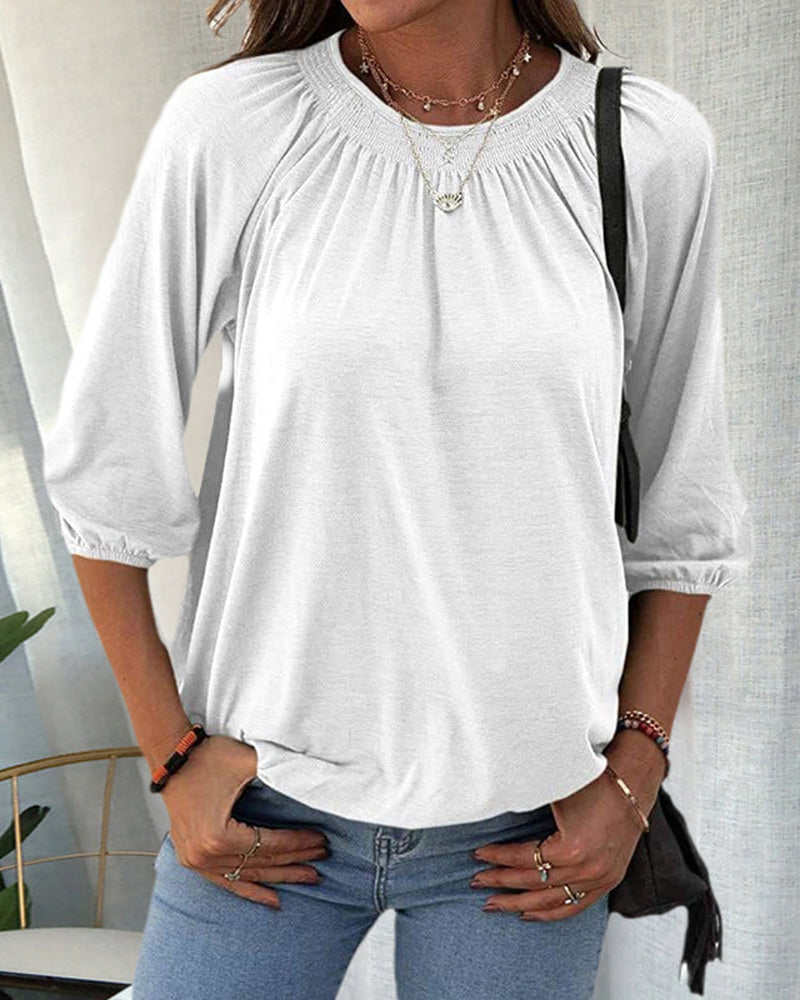 Clarinda - Blusa Elegante a Mezza Manica e Versatile
