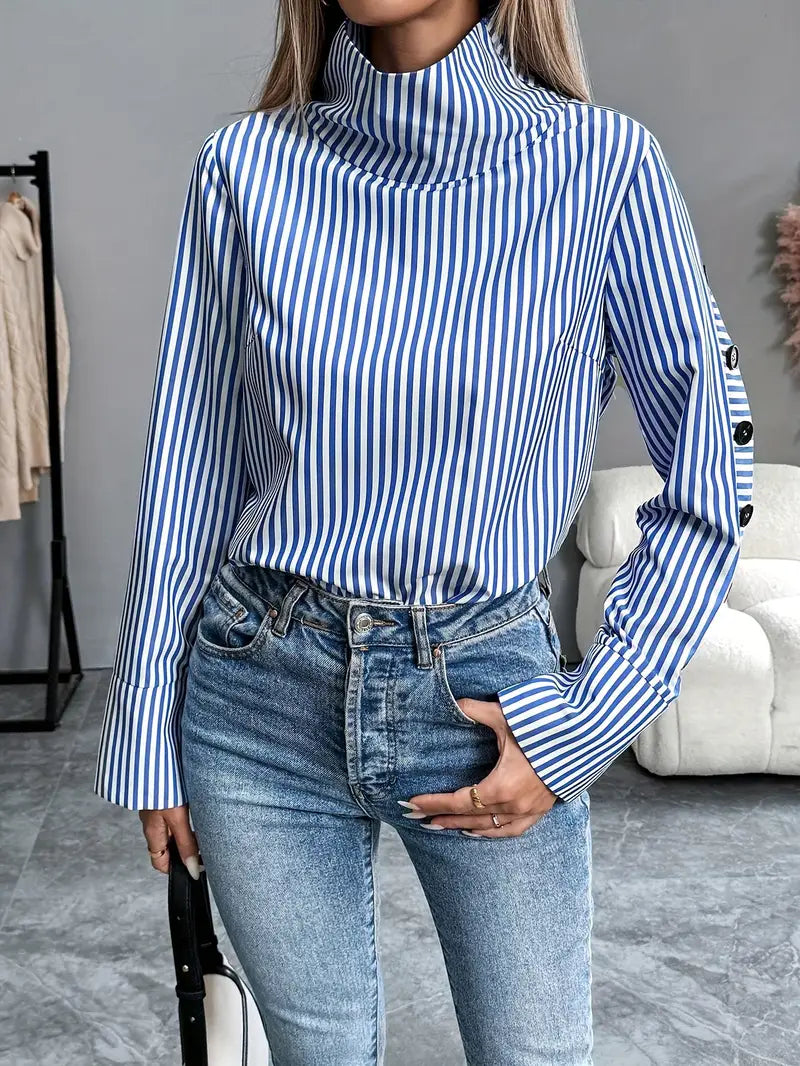 Felicia - Camicia a righe a maniche lunghe per donna