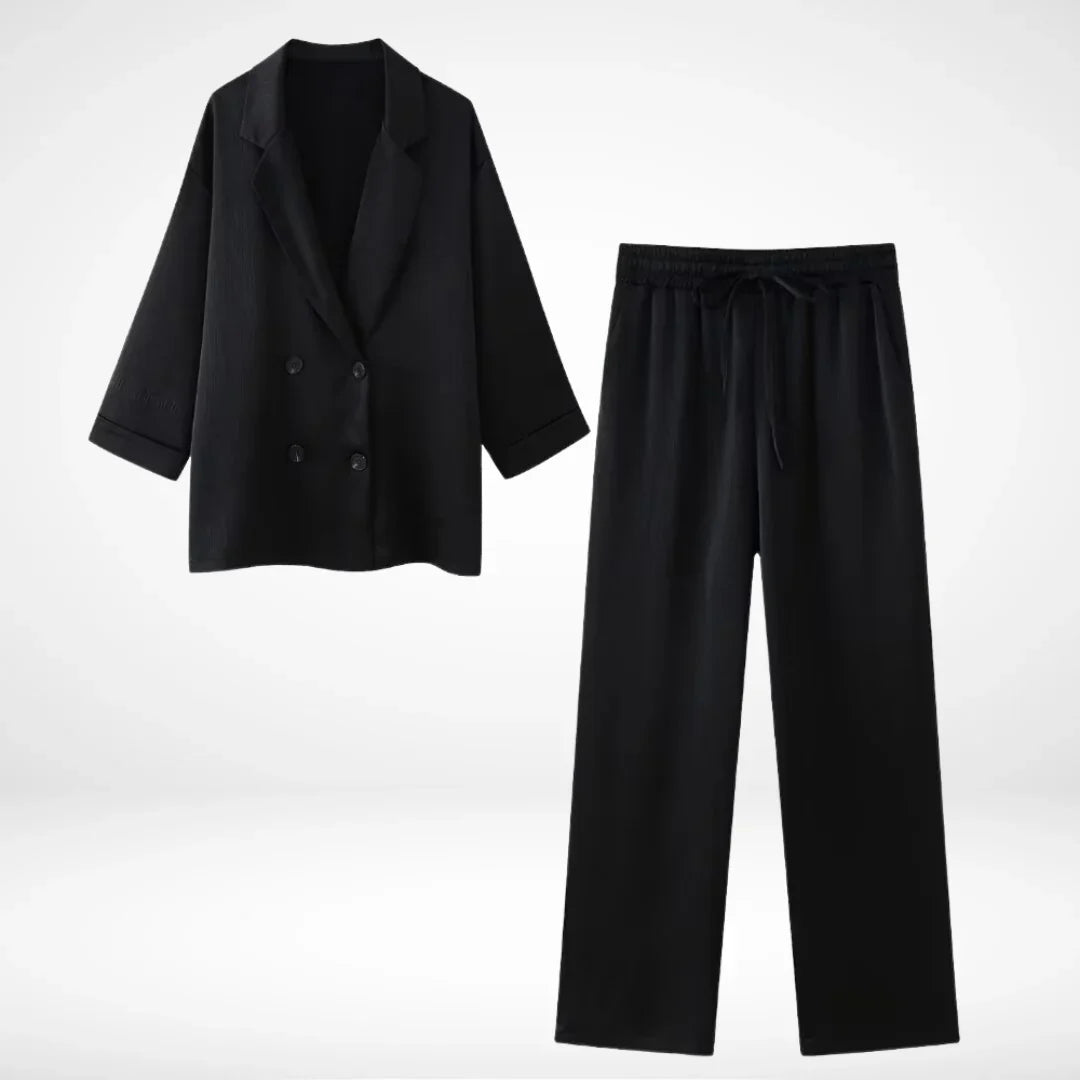 Shannon - Completo blazer e pantaloni a pieghe a gamba larga