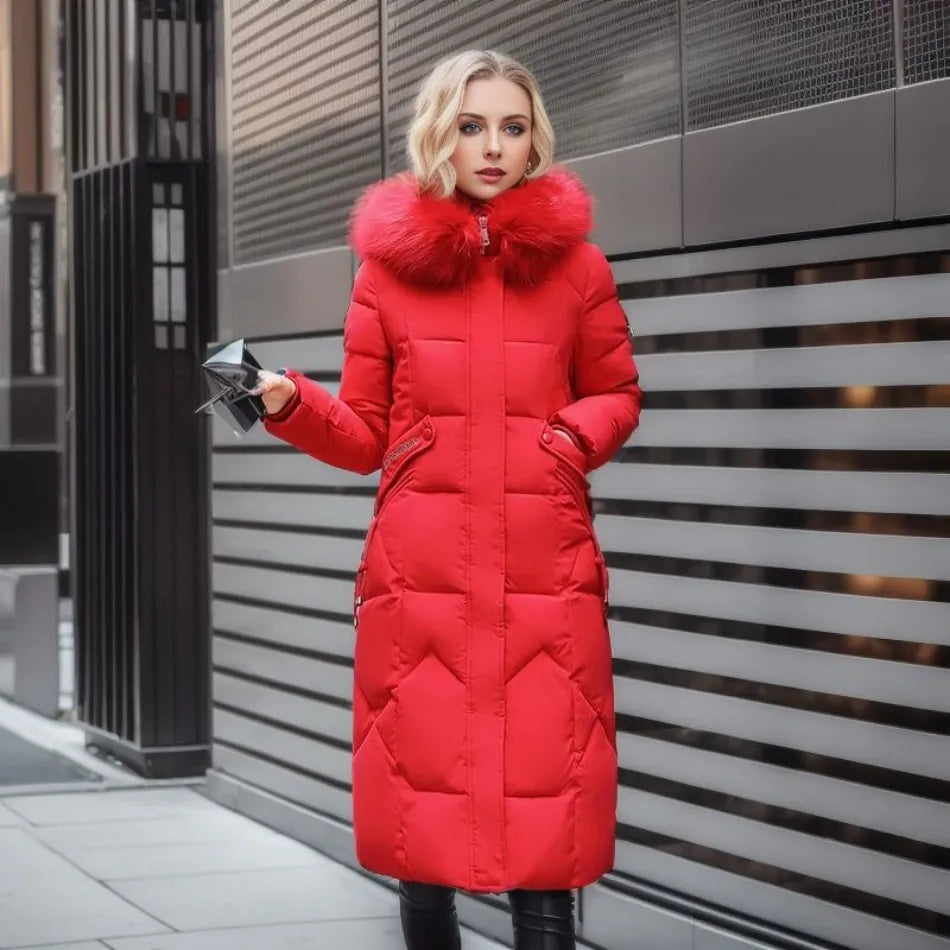 Navy - Caldo cappotto invernale esteso