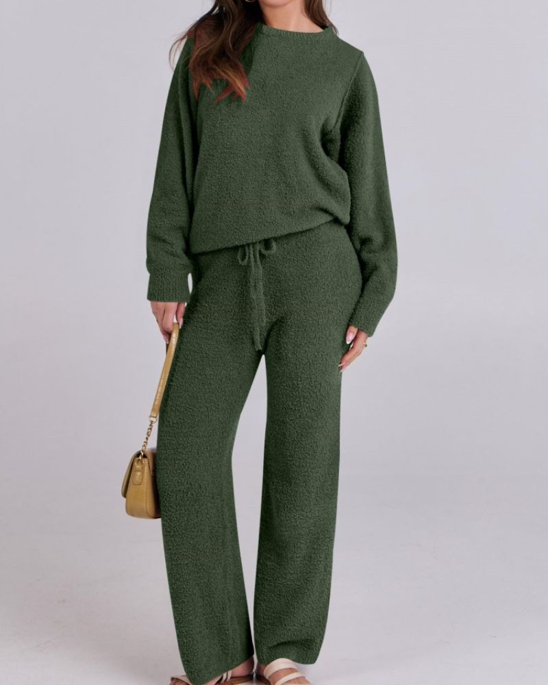 Uzziah - Elegante completo in pile con maglione e pantaloni