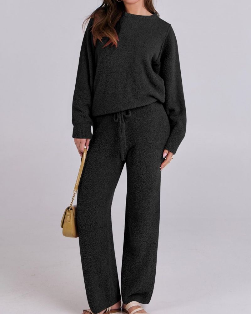 Uzziah - Elegante completo in pile con maglione e pantaloni