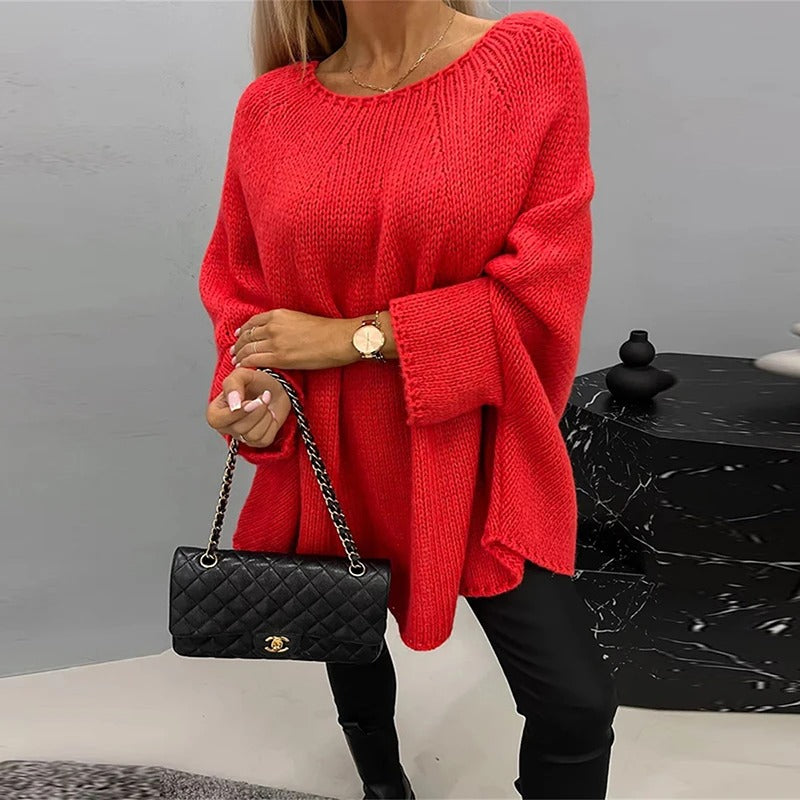 Quirina - Maglione elegante oversize con girocollo