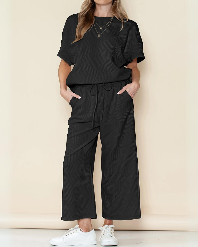 Tessie - Completo con camicia morbida e pantaloni a gamba larga