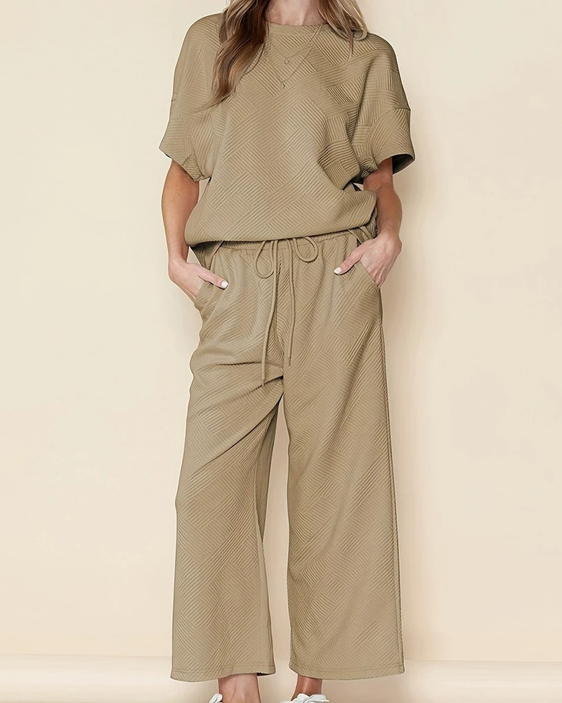 Tessie - Completo con camicia morbida e pantaloni a gamba larga