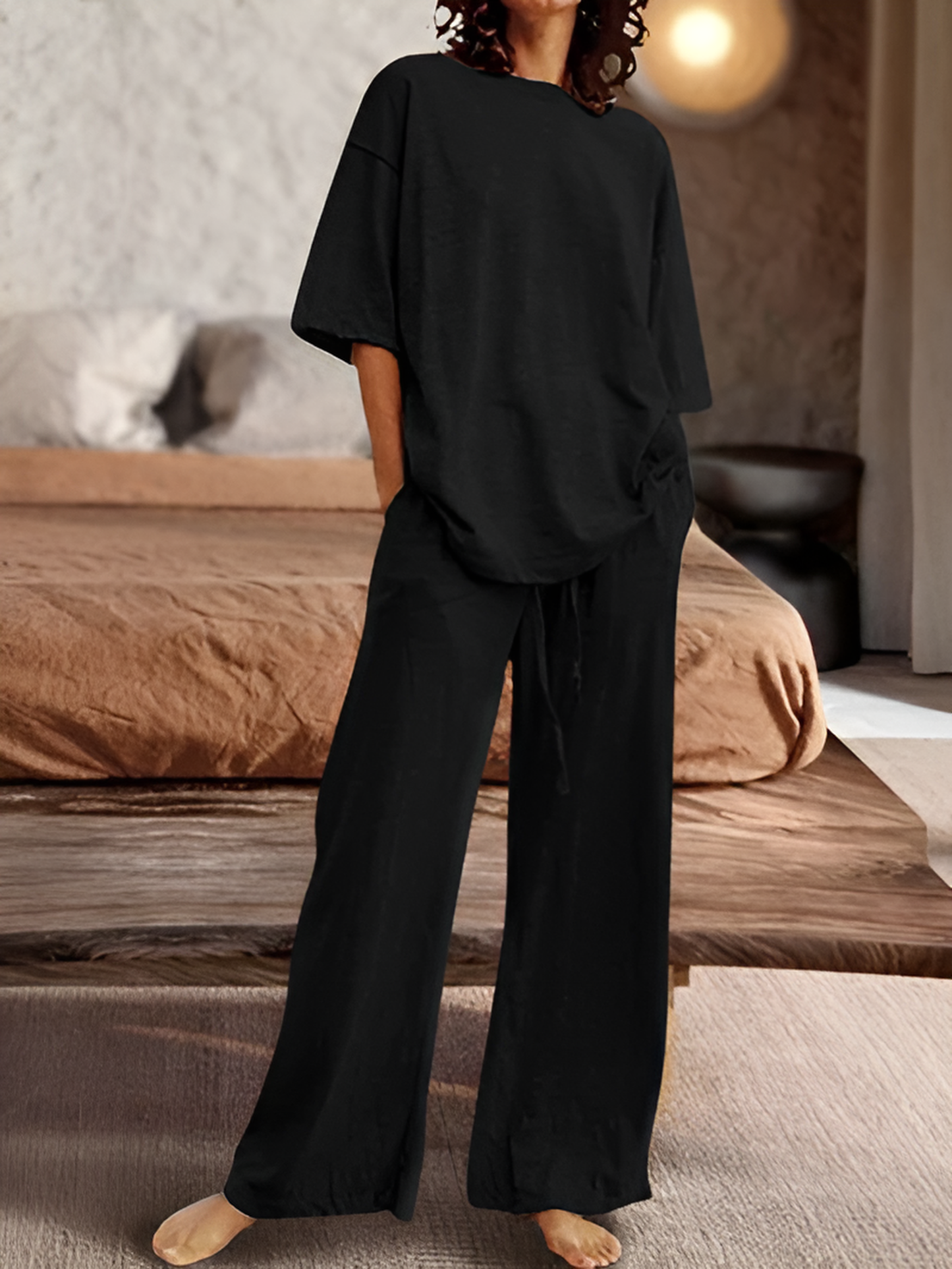 Jannessa - Completo Casual con Camicia Oversize e Pantaloni Dritti