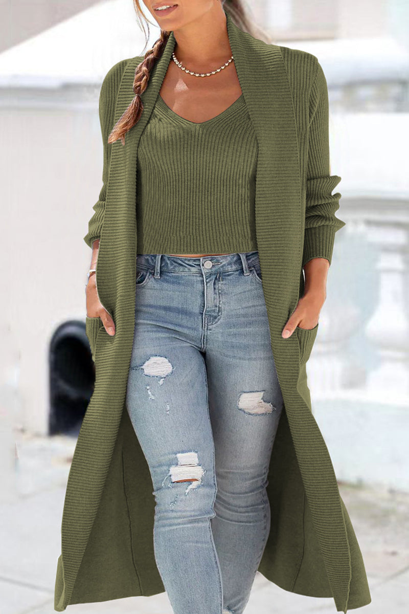 Pearly - Elegante gilet in maglia con lungo cardigan