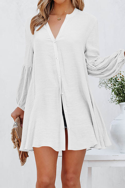 Emmalyn - Blusa elegante con scollo a V e maniche lunghe