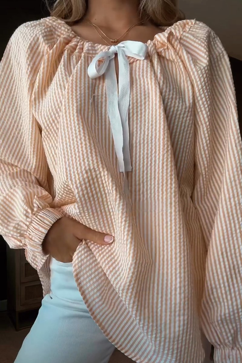 Loisa - Camicetta casual a righe a maniche lunghe