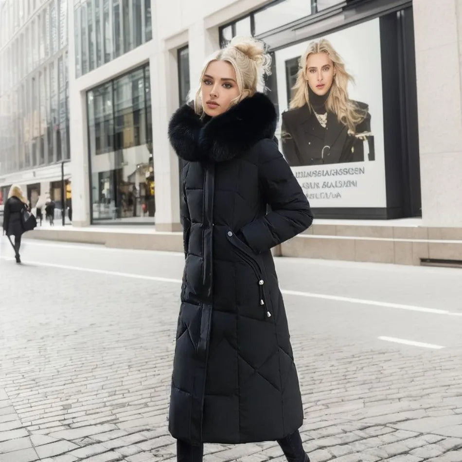 Navy - Caldo cappotto invernale esteso