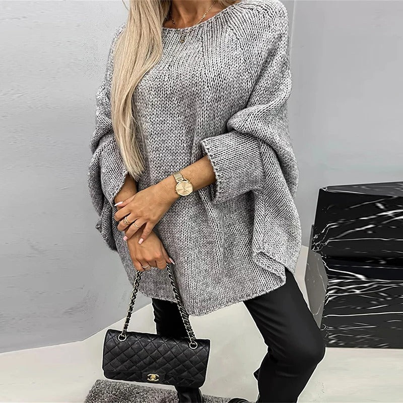 Quirina - Maglione elegante oversize con girocollo