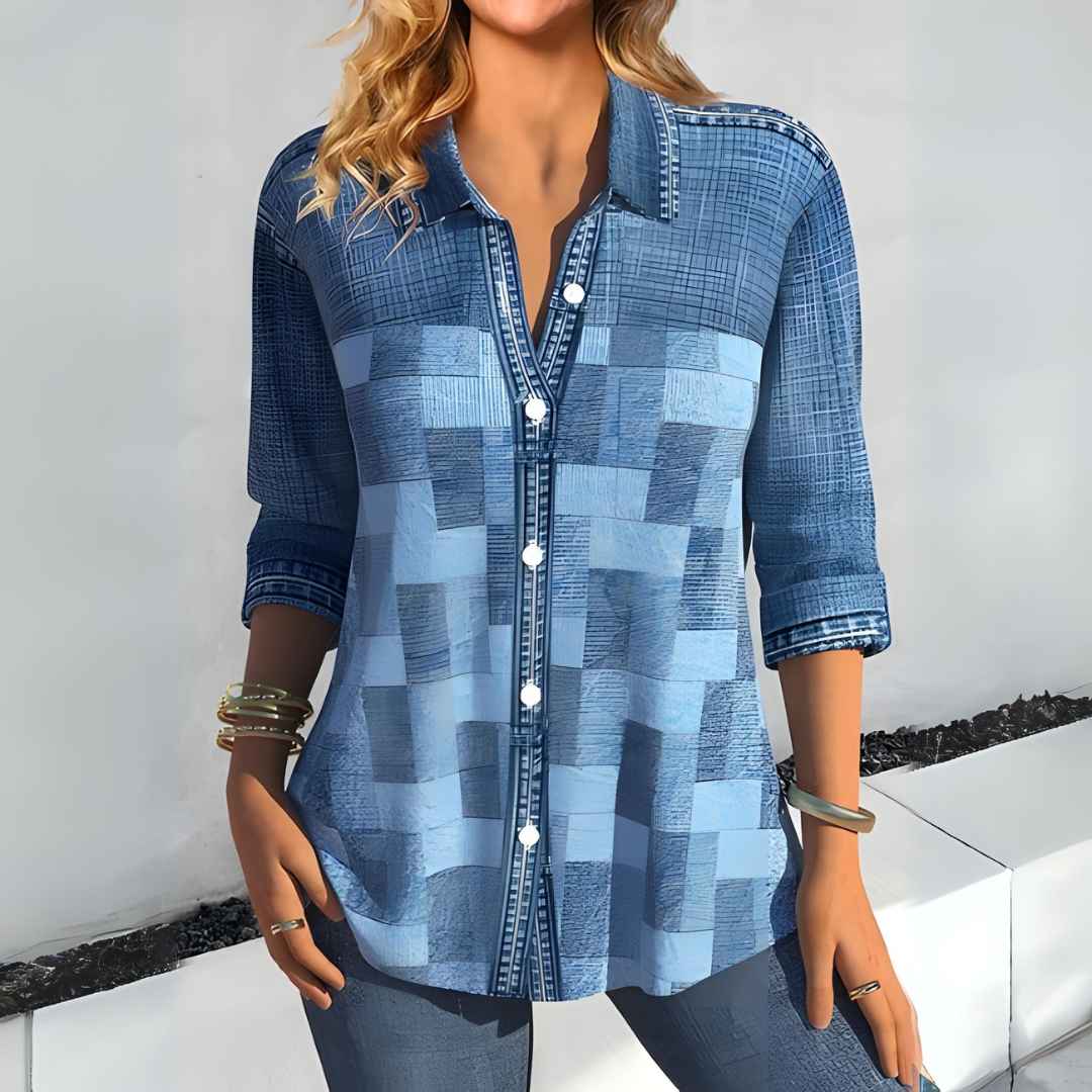 Zyrille - Elegante blusa abbottonata a quadri