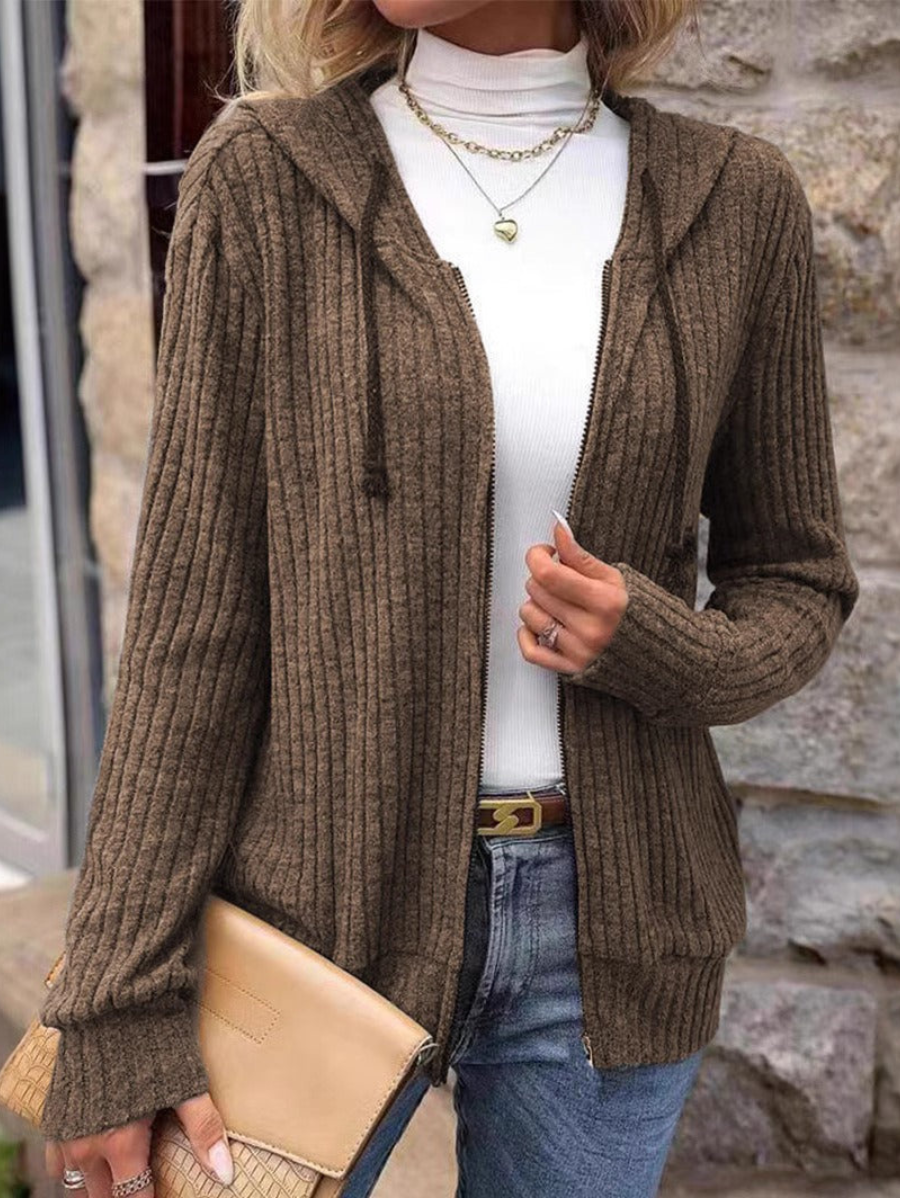 Reanne - Elegante cardigan in maglia con zip