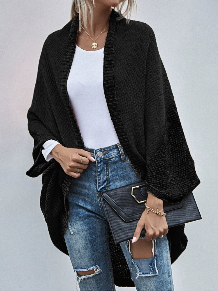 Ricca - Cardigan oversize in maglia con maniche pipistrello