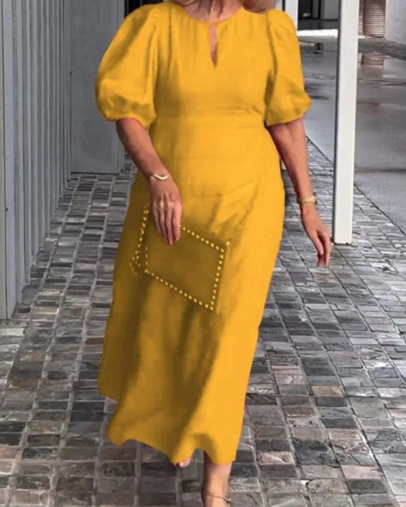 Hyacintha - Abito lungo casual con maniche a sbuffo