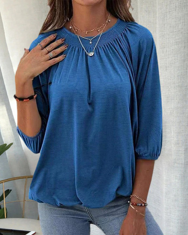 Clarinda - Blusa Elegante a Mezza Manica e Versatile