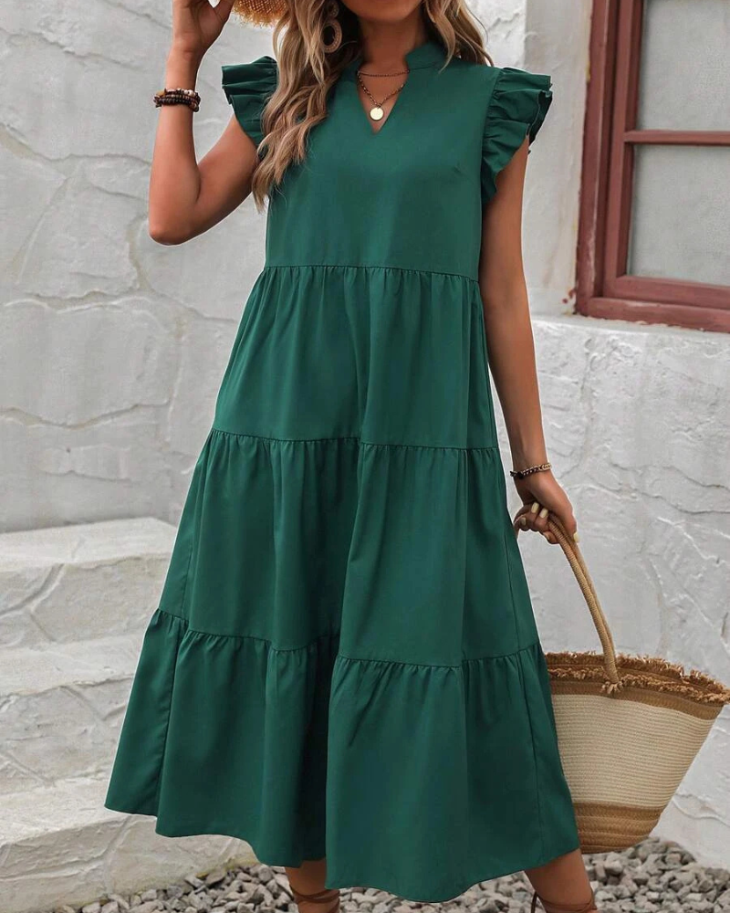 Abi - Abito svasato con volant dallo stile casual ed elegante