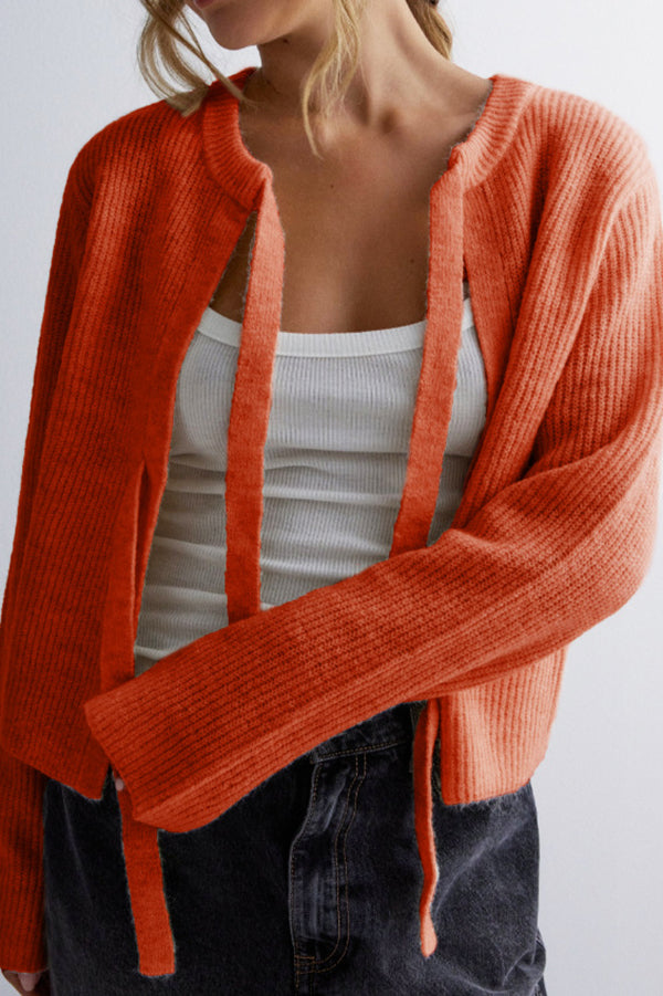 Korinna - Cardigan chic in maglia con chiusura a lacci